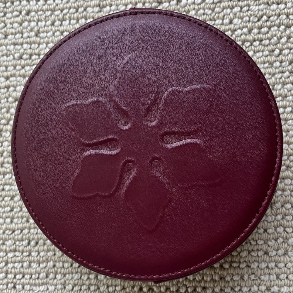 NEW Amore Pacific snowflake makeup pouch - burgundy